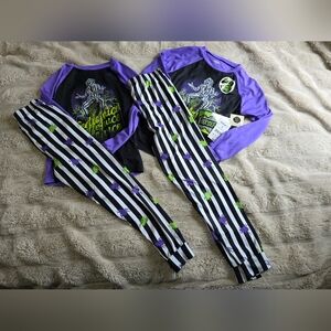 Beetlejuice Purple and Black Striped Pajama Set